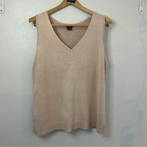 Vintage Eddie Bauer Linen/Cotton Blend Wheat Knit Tank size XL